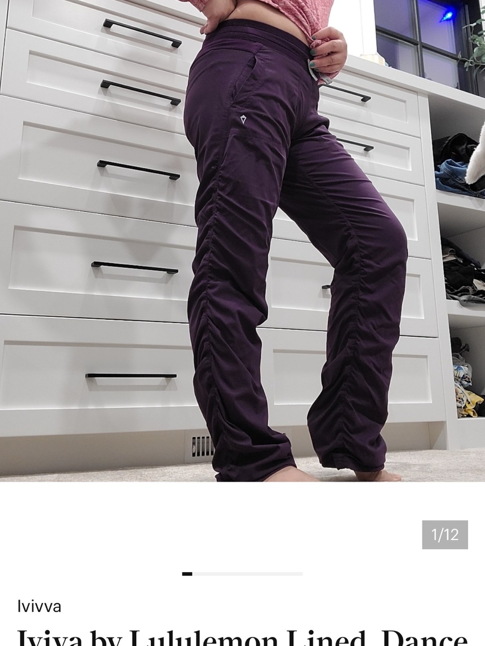 Ivivva Girls' Deep Purple Ruched Jogger Pants
